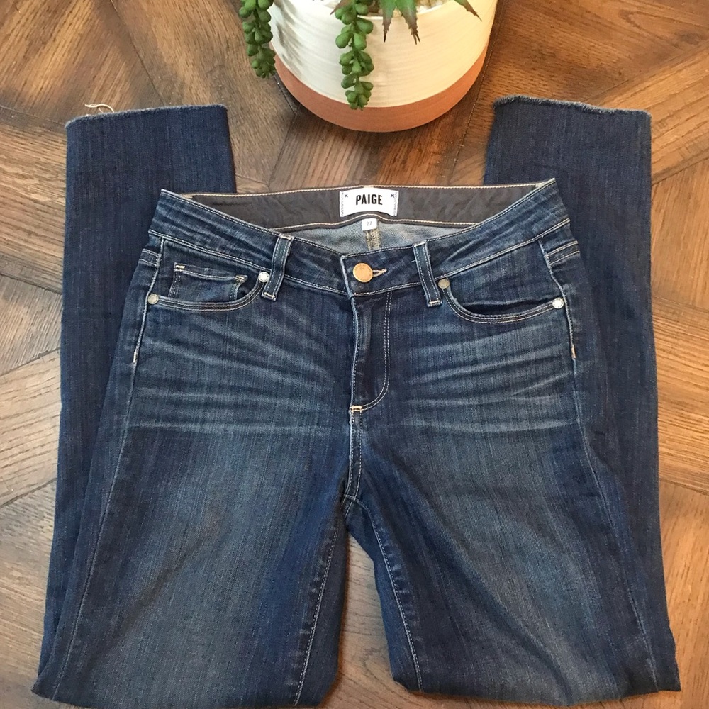 Paige Skyline Skinny raw hem jeans. Sz 27